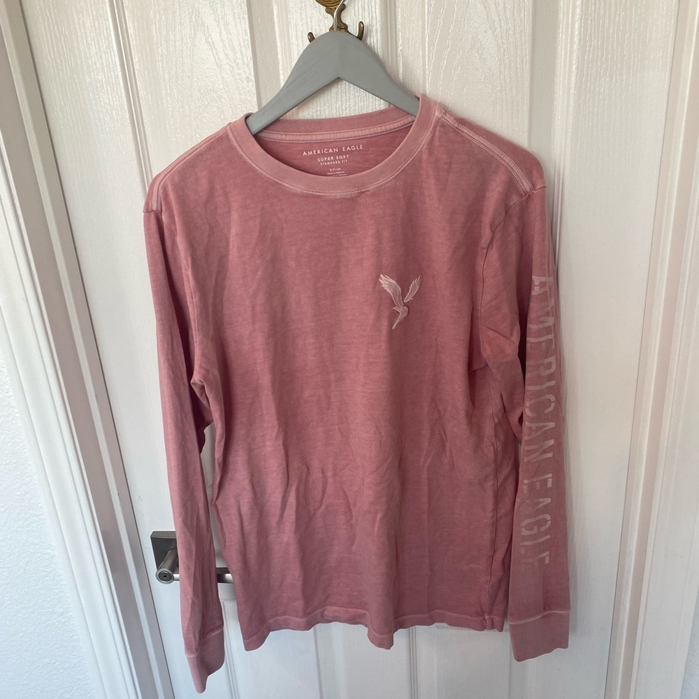 American eagle long sleeve tee top, blush pink
